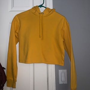 yellow brand new h&m cropped hoodie!!
